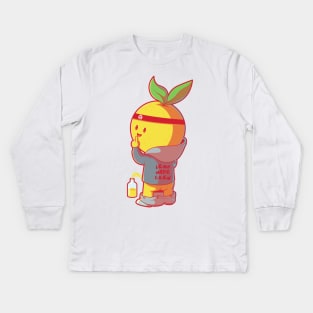 Lemonade Crew Member Peeing Lemon - Funny Kids Long Sleeve T-Shirt